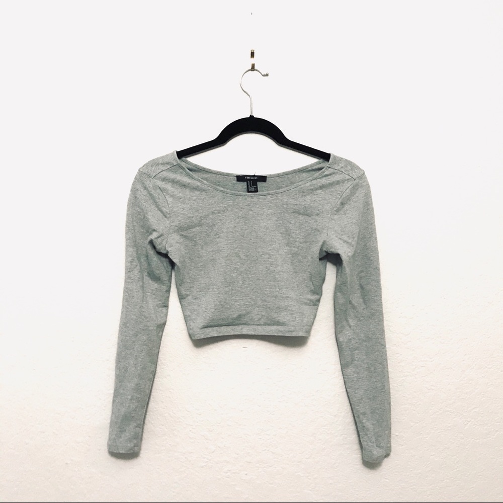 Grey cropped long sleeve